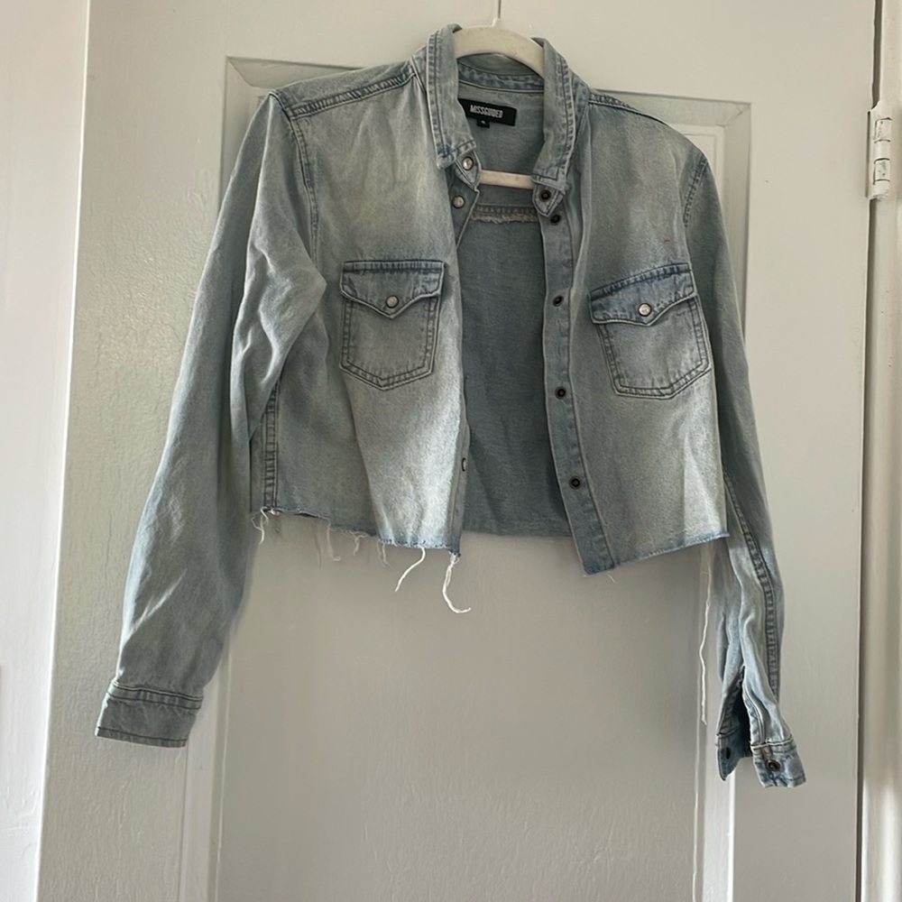 Missguided denim crop top, gently worn.
